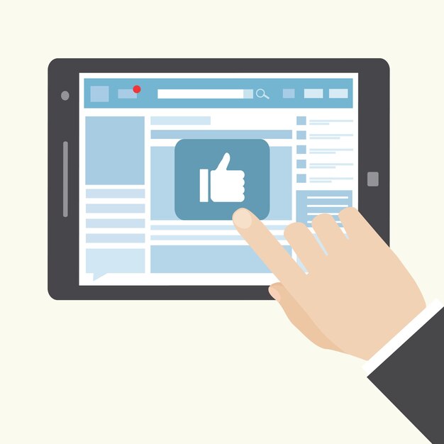 Red social como icono en una tableta