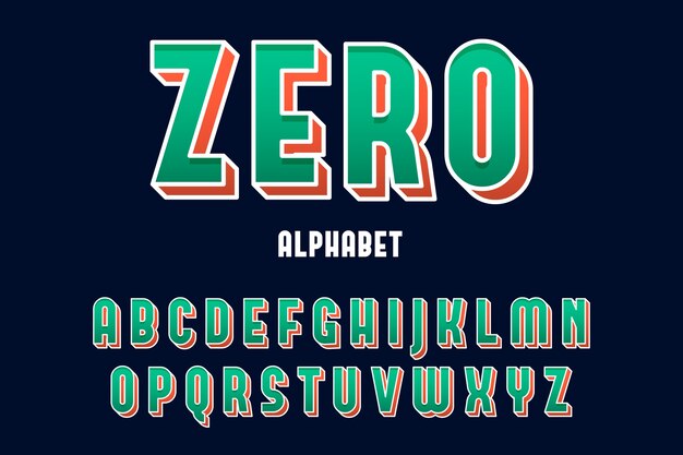 Redacción alfabética de la A a la Z en estilo cómic 3d