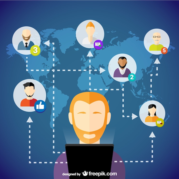 Vector gratuito redes sociales globales
