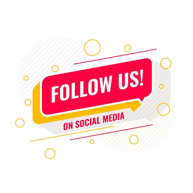 las redes sociales nos siguen plantilla para el vector de promoción del canal