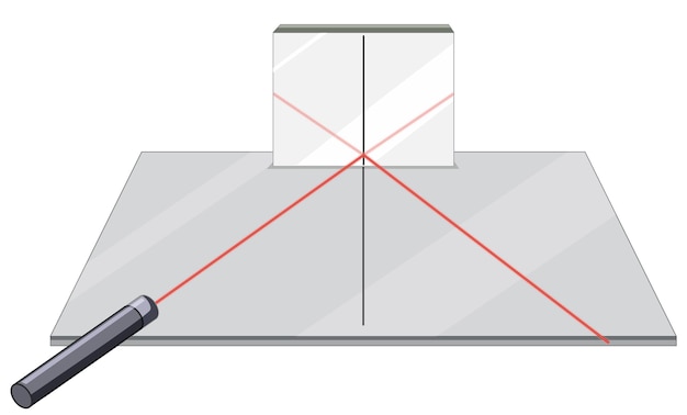 Vector gratuito reflexión de la luz para el aprendizaje de las ciencias.