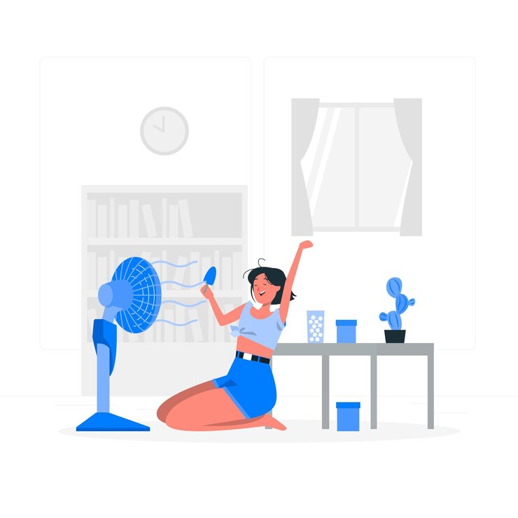 Vector gratuito refrescante de la ilustración del concepto de calor de verano