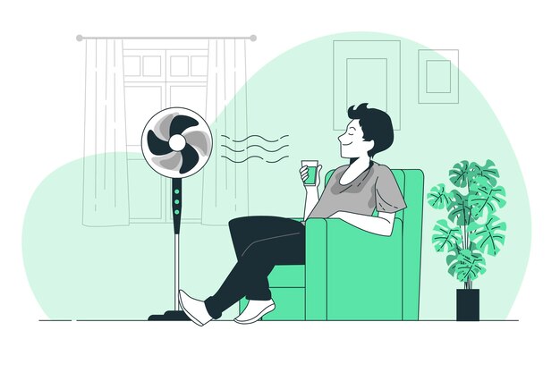 Refrescante de la ilustración del concepto de calor de verano