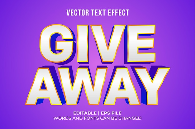 Vector gratuito regalar el efecto de texto