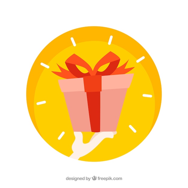 Vector gratuito regalo en estilo dibujo animado