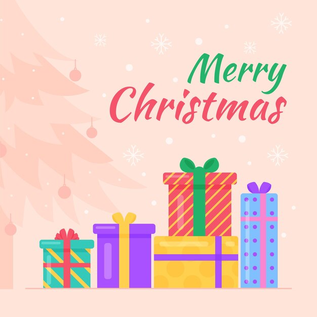 Regalos de Navidad coloridos ilustrados