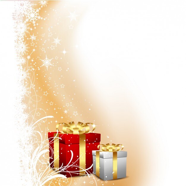 Vector gratuito regalos de navidad sobre fondo abstracto