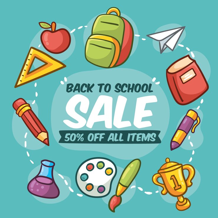 Vector gratuito regreso a las ventas escolares
