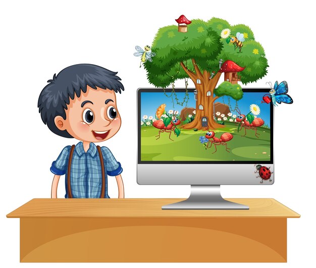 Reino de insectos en el fondo de la pantalla de la computadora