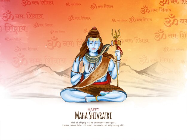 Religioso Feliz Maha Shivratri tarjeta de celebración del festival indio
