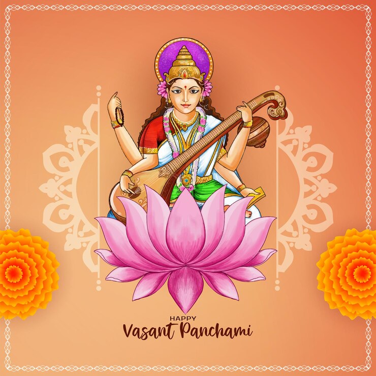 Vector gratuito religioso feliz vasant panchami festivo indio de celebración de antecedentes