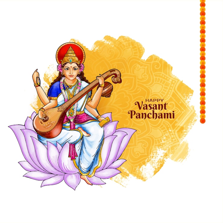 Vector gratuito religioso feliz vasant panchami festivo indio de celebración de antecedentes