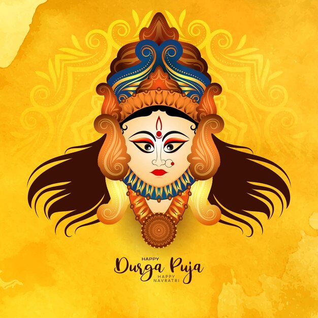 Religioso hermoso diseño de fondo del festival Durga Puja y Happy navratri