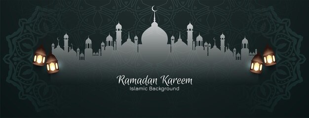 Religioso Ramadán Kareem vector de diseño de banner de festival islámico