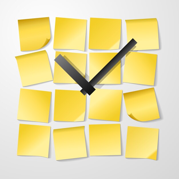 Reloj de diseño de papel con pegatinas.