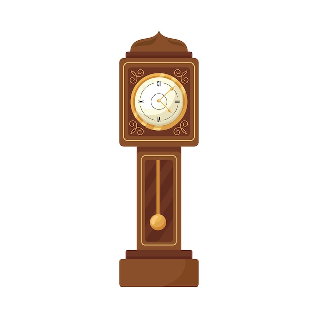 Vector gratuito reloj dorado con icono de péndulo