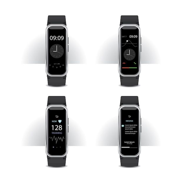 Reloj inteligente con ilustración de conjunto de pantalla digital