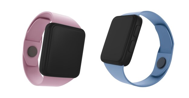 Reloj inteligente con pantalla en blanco y banda de muñeca negra