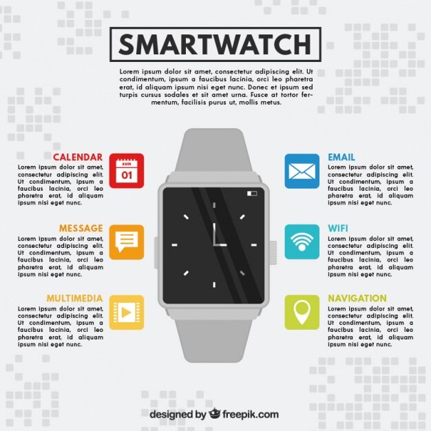 Reloj inteligente sobre fondo gris