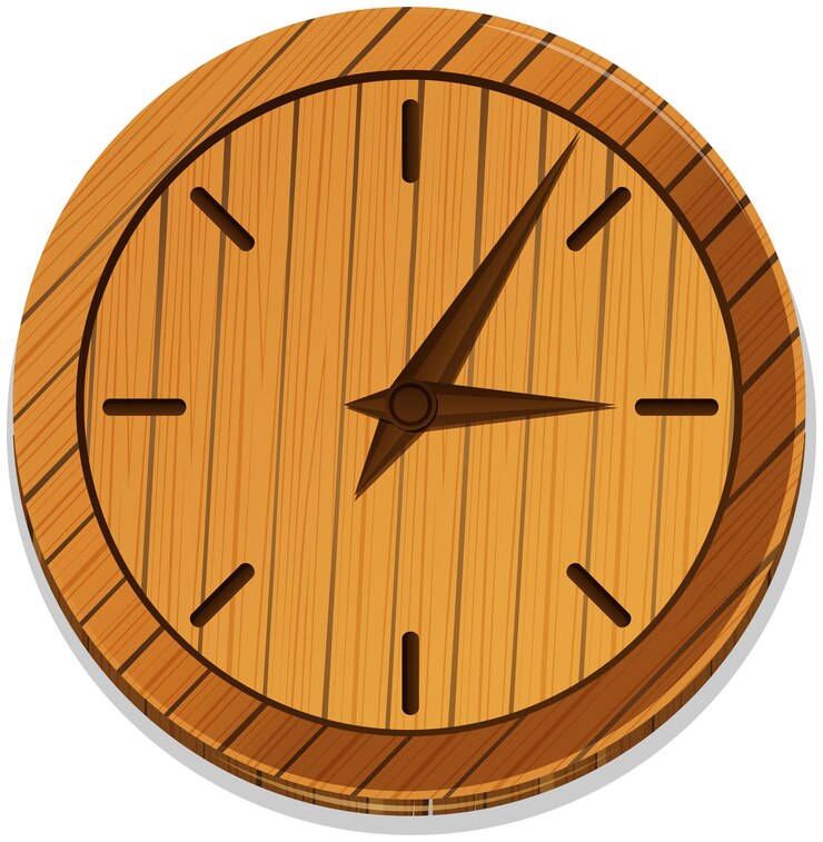 Vector gratuito reloj de madera sin números.