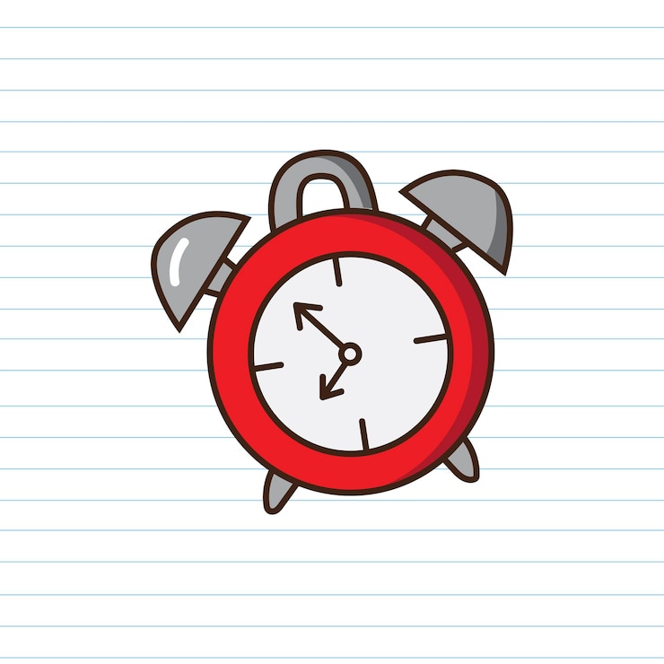 Vector gratuito reloj rojo en vector de fondo de papel