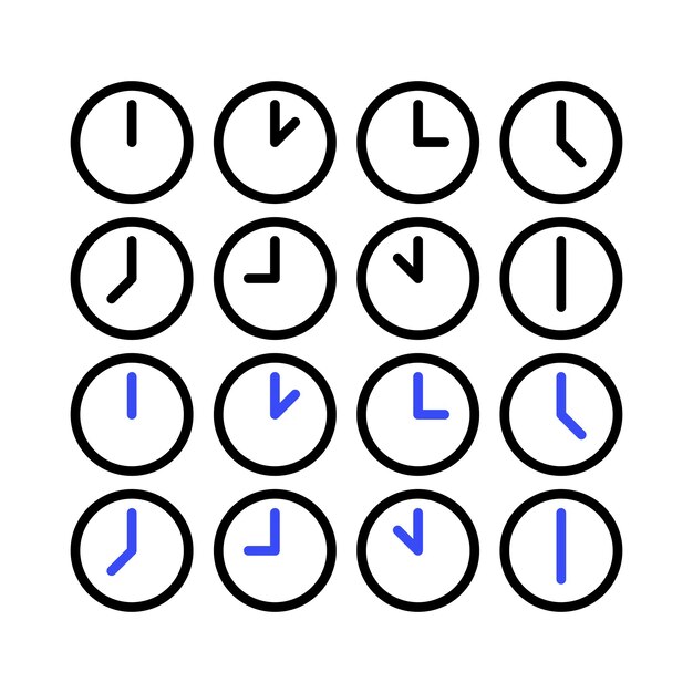 Relojes con diferentes manillas que indican la hora