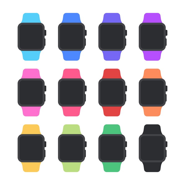 Vector gratuito relojes inteligentes con bandas de varios colores