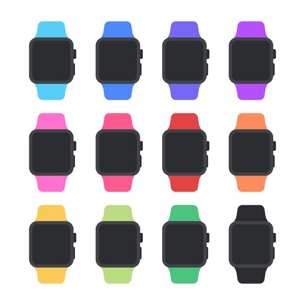 Relojes inteligentes con bandas de varios colores