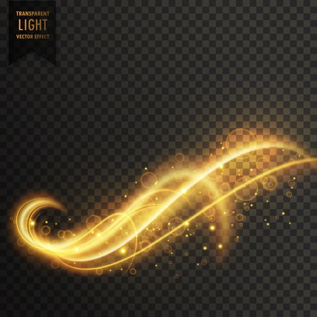 Remolino de efecto dorado de luces 