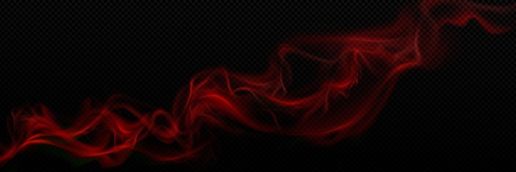 Vector gratuito remolino de olor a perfume realista de rastro de humo rojo