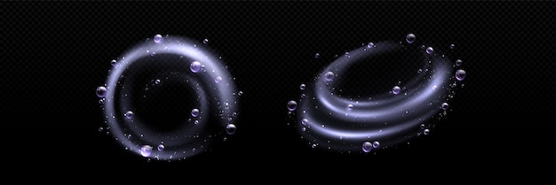 Vector gratuito remolinos de agua con juego de burbujas de espuma.