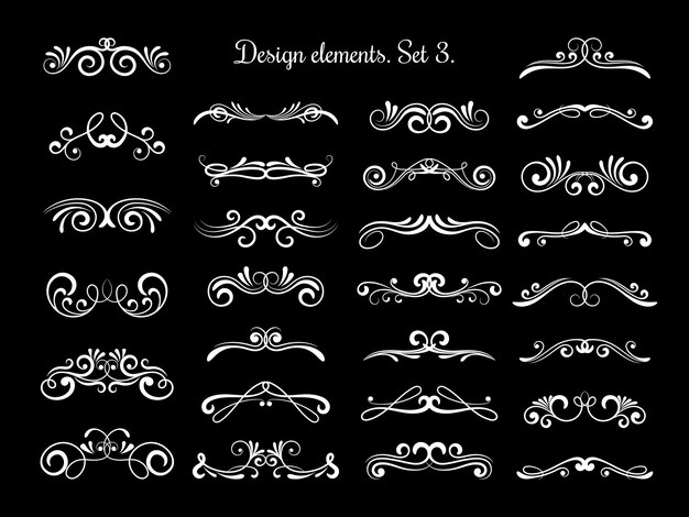 Remolinos de vector de caligrafía adornada
