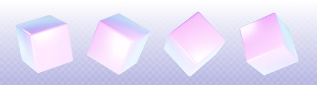 Renderización de cubos holográficos en 3D en forma de caja abstracta