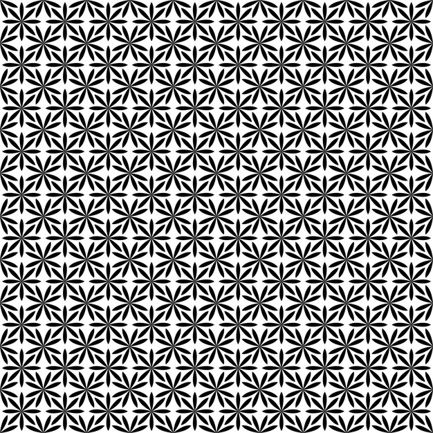 Repetición resumen monocromo estilizado flor patrón - geométrico floral vector fondo de curvado formas