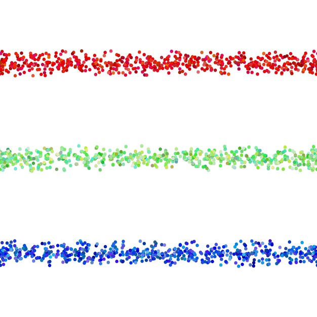 Repitiendo el patrón de puntos párrafo dividir la línea de diseño conjunto - elementos vectoriales de círculos de color con efecto de sombra