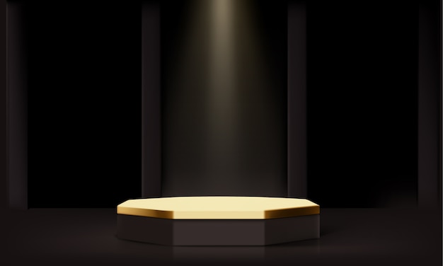 Representación 3D del diseño del podio