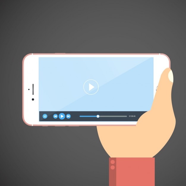 Vector gratuito reproducir un vídeo en un teléfono móvil