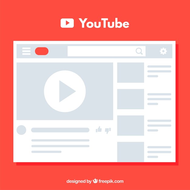 Reproductor de youtube con diseño plano