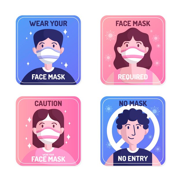Se requiere máscara facial - colección de letreros