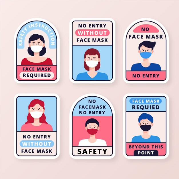 Se requiere máscara facial - colección de signos