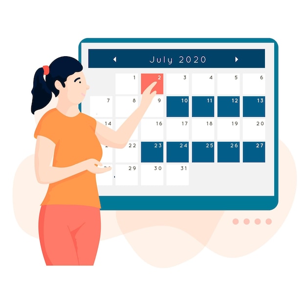 Vector gratuito reserva de citas con calendario