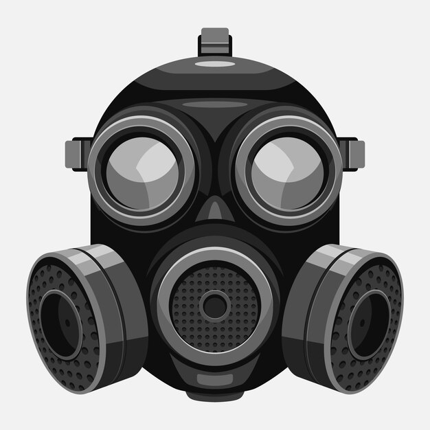Respirador de máscara de gas ilustrado