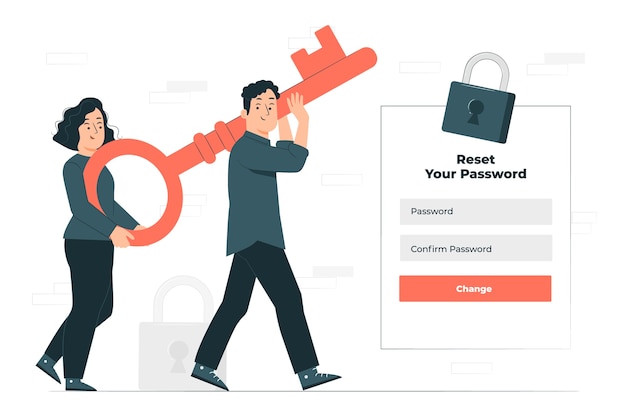 Restablecer la ilustración del concepto de contraseña