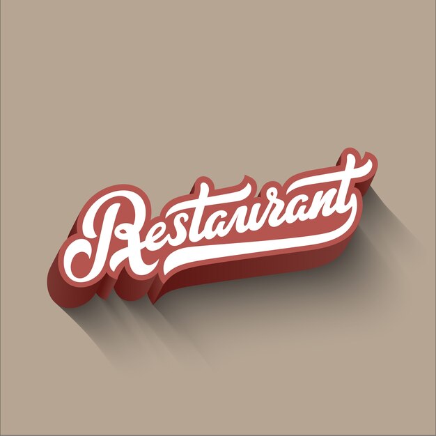 Restaurante rotulación composición caligráfica de diseño vintage