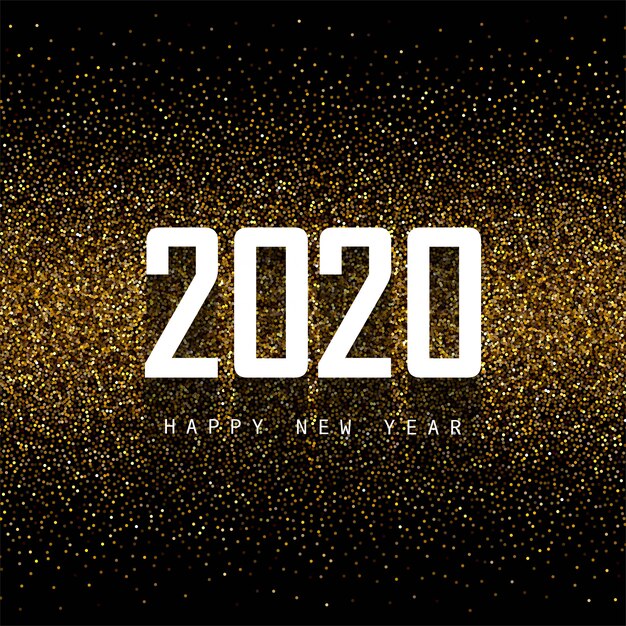 Resumen 2020 año nuevo texto celebración en brillos