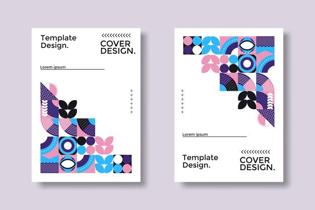 Resumen Bauhaus patrón geométrico fondo vector círculo triángulo y líneas cuadradas color arte diseño Colorido Bauhaus patrón fondo