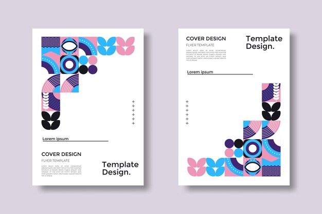 Resumen Bauhaus patrón geométrico fondo vector círculo triángulo y líneas cuadradas color arte diseño Colorido Bauhaus patrón fondo