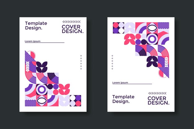 Resumen Bauhaus patrón geométrico fondo vector círculo triángulo y líneas cuadradas color arte diseño Colorido Bauhaus patrón fondo
