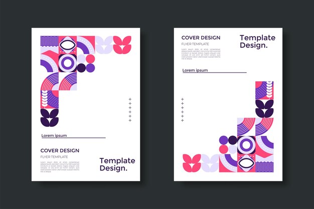 Resumen Bauhaus patrón geométrico fondo vector círculo triángulo y líneas cuadradas color arte diseño Colorido Bauhaus patrón fondo