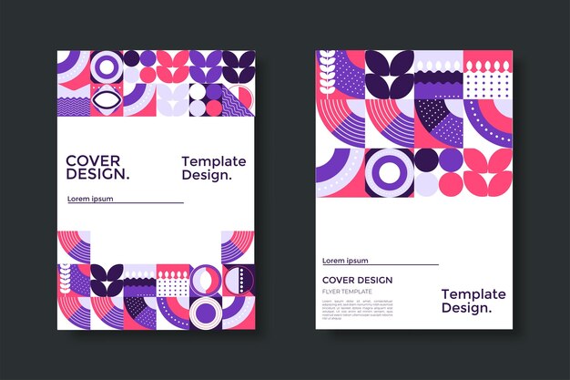 Resumen Bauhaus patrón geométrico fondo vector círculo triángulo y líneas cuadradas color arte diseño Colorido Bauhaus patrón fondo